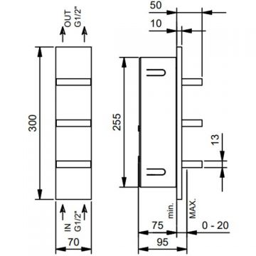 Скрытая часть смесителя Fantini (Фантини) AK/25 для душа, 1/2″ 44 00 T068A