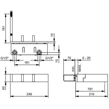 Скрытая часть смесителя Fantini (Фантини) AK/25 для раковины, 1/2″ 44 00 T010A