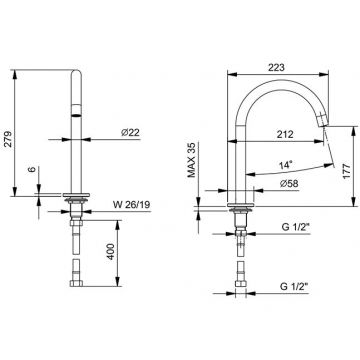 Излив Fantini (Фантини) Nostromo смесителя для раковины, цвет: хром 24 02 8436