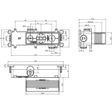 Скрытая часть для смесителя Fima Carlo Frattini (Фима Карло Франтини) встраиваемого для душа на 2 выхода F4560SF