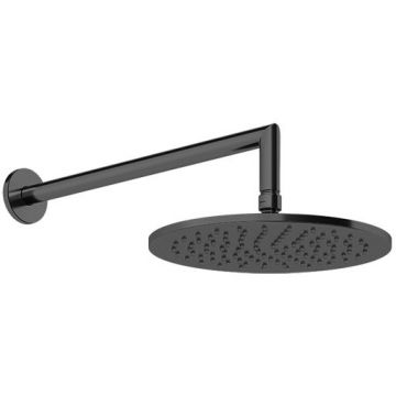 Верхний душ Gessi (Гесси) Ingranaggio 250 мм., с настенным держателем 348 мм., цвет black Меtаl Вrushеd РVD 63348#707