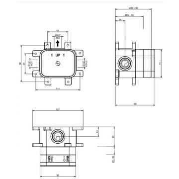 Встраиваемая часть для однорычажного смесителя Gessi (Гесси) Emporio Via manzoni 38455№ 031