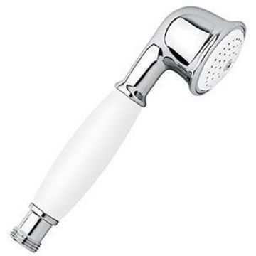 Лейка ручного душа Emmevi (Эммеви), круглая, однорежимная, латунь, керамическая ручка (для набора 110), белый/золото, C02403/BO