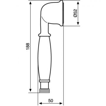Лейка ручного душа Emmevi (Эммеви), круглая, однорежимная, латунь, керамическая ручка (для набора 110), белый/золото, C02403/BO