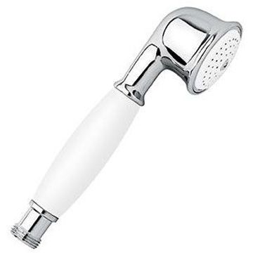 Лейка для ручного душа Emmevi круглая однорежимная с керамической ручкой (для набора 110), цвет белый/хром C02403/BC