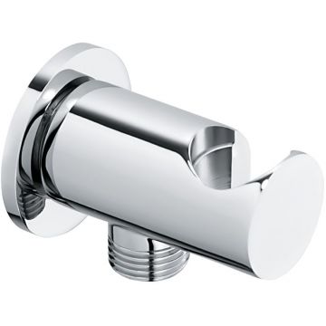 Держатель ручного душа Emmevi (Эммеви), круглый, с водоотводом из латуни, брашированный никель, C06933/NS