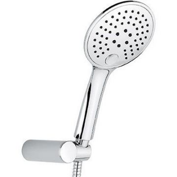 Набор ручного душа Emmevi (Эммеви), круглая лейка из ABS, шланг 150 см из латуни, держатель лейки из ABS, хром, 159/CR