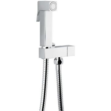 Набор гигиенического душа Emmevi (Эммеви), квадратная форма, с запорным клапаном на холодную воду (без смесителя), хром, 133/CR