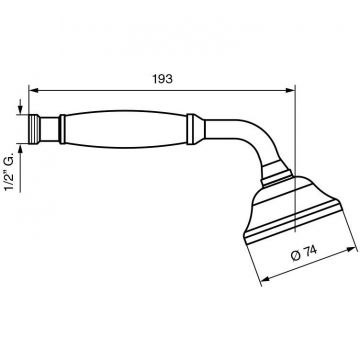 Лейка ручного душа Emmevi, круглая однорежимная, латунь, хром-золото, C02542TC/CO