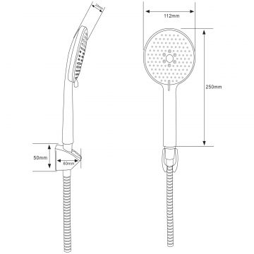 Душевой гарнитур Створки Молде S23190UCR хром, Stworki
