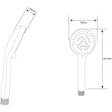 Душевая лейка Диво Муром DW-MU250UCR хром, Diwo