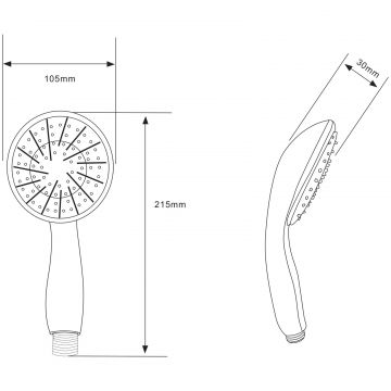 Душевая лейка Диво Тула DW-TU250LED хром, Diwo