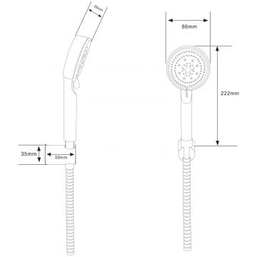 Душевой гарнитур Диво Архангельск DW-AR050G графит, Diwo