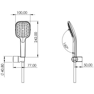 Душевой гарнитур Теска Veno SF5110B хром, черный, Teska