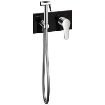 Гигиенический душ Теска Elsa BTK6420B со смесителем, С ВНУТРЕННЕЙ ЧАСТЬЮ, хром, черный, Teska