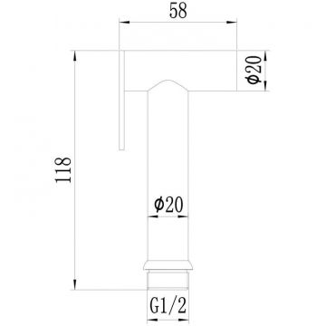 Лейка для биде Savol S-PQ03Q, графит