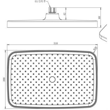 Лейка для верхнего душа Savol (Савол) 1 режим SK-DP01 хром