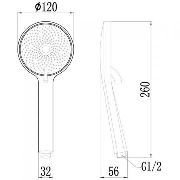 Лейка для ручного душа 1/2″ (3 режим) Savol (Савол) S-YSP08C, матовое золото