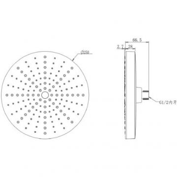 Лейка для верхнего душа Savol (Савол) 1 режим SK-DP09 белый