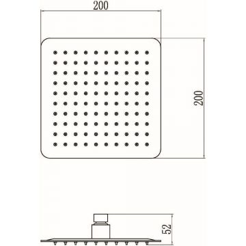 Лейка для верхнего душа Savol 20×20 см S-000F08 хром