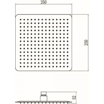 Лейка для верхнего душа Savol 25×25 см S-000F10 хром