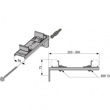 Крепление ТЕСЕ (Тесе) двойное удлиненное (9030013)
