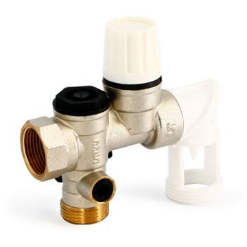 Группа безопасности бойлера Uni-Fitt (Ун-Фтт) до 10 кВт, 3/4″, 7 бар, поворотная, никелированная 257U7000