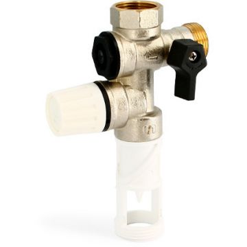 Группа безопасности бойлера Uni-Fitt (Ун-Фтт) до 10 кВт, 3/4″, 7 бар, поворотная, никелированная 257U7000