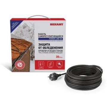 Кабель греющий саморегулирующийся Rexant Power Line 30SRL-2CR (10м/300Вт) Кабель греющий саморегулирующийся Rexant Power Line 30SRL-2CR (10м/300Вт)