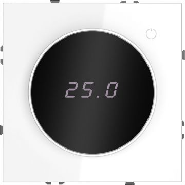 Терморегулятор электронный Voltum (Вольтум) S70 с индикацией и датчиком, для теплого пола, (белый глянцевый) VLS070101