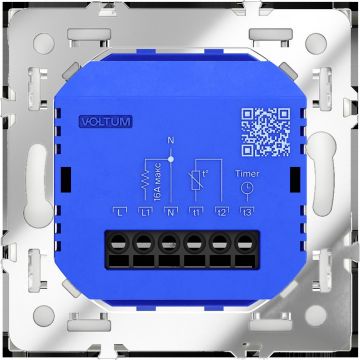 Терморегулятор электронный Voltum (Вольтум) S70 с индикацией и датчиком, для теплого пола, (белый глянцевый) VLS070101