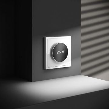 Терморегулятор электронный Voltum (Вольтум) S70 с индикацией и датчиком, для теплого пола, (белый глянцевый) VLS070101