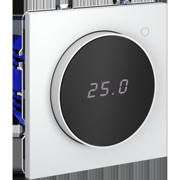 Терморегулятор электронный Voltum (Вольтум) S70 с индикацией и датчиком, для теплого пола, (белый матовый) VLS070102