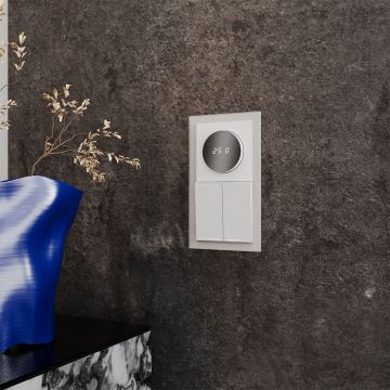 Терморегулятор электронный Voltum (Вольтум) S70 с индикацией и датчиком, для теплого пола, (белый матовый) VLS070102