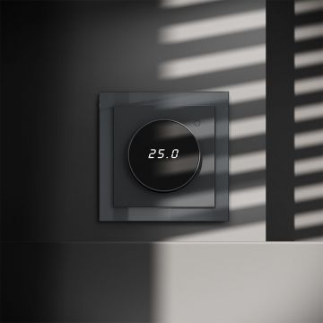 Терморегулятор электронный Voltum (Вольтум) S70 с индикацией и датчиком, для теплого пола, (графит) VLS070107