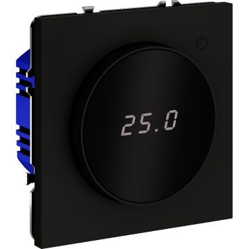 Терморегулятор электронный Voltum (Вольтум) S70 с индикацией и датчиком, для теплого пола, (черный матовый) VLS070108
