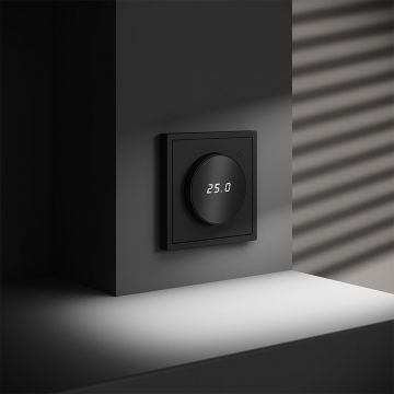 Терморегулятор электронный Voltum (Вольтум) S70 с индикацией и датчиком, для теплого пола, (черный матовый) VLS070108