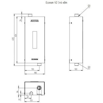Котел электрический Zota (Зота) Econom V2 6 кВт (комплект) (ZE3468421206)