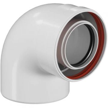 Отвод промежуточный Rommer (Роммер) коаксиальный раструбн. конденсационный 90 гр. 80/125 (RCA-8012-000090)