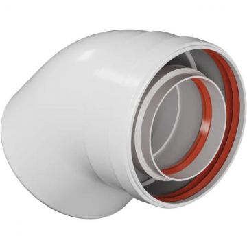 Отвод промежуточный Rommer (Роммер) раструбн. 45 гр. 80/125 (наружный диаметр мама/папа) (RCA-8125-000045)