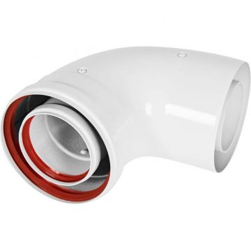 Отвод промежуточный Rommer (Роммер) раструбн. 90 гр. 80/125 (наружный диаметр мама/папа) (RCA-8125-000090)