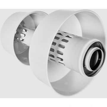 Оголовок Rommer (Роммер) с ветрозащитой вертикальный D 80/125 Белый (RCA-8125-000106)