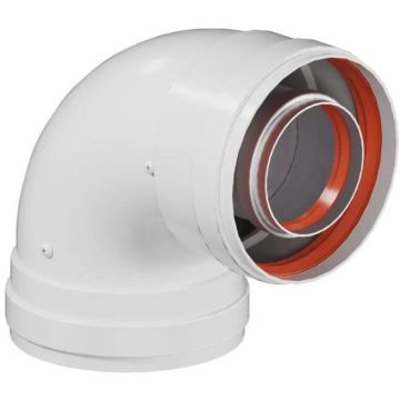 Отвод промежуточный Rommer (Роммер) 90 гр. 60/100 (наружный диаметр мама/мама) (RCA-6010-000190)