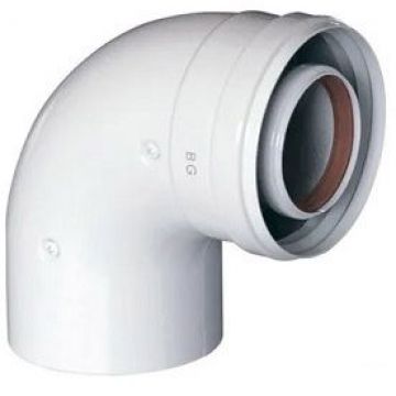 Отвод промежуточный коаксиальный Baxi (Бакси) 90° без муфты, диам. 60/100 мм (MT71410151)
