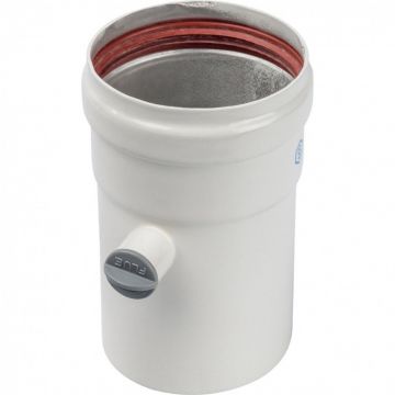 Элемент дымохода Stout (Стаут) DN80 труба 125 мм п/м с ревизионным патрубком (SCA-0080-010125)