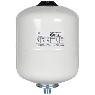 Расширительный бак Stout (Стаут) для ГВС вертикальный белый 8 л (STW-0015-000008)