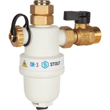 Фильтр-шламоотделитель Stout (Стаут) с магнитом для настенных котлов 3/4 дюйма НР-3/4 дюйма НГ-3/4 дюйма НР (SFW-0072-000020)