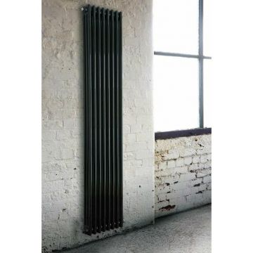 Радиатор стальной трубчатый Rifar (Рифар) Tubog 2180, 12 секций, нижнее одностороннее подключение, с термостатическим клапаном, цвет Антрацит, 180х6.6х55.2 см (TUB 2180-12-DV1-AN)