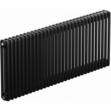 Радиатор стальной трубчатый Rifar (Рифар) Tubog Ventil 3057 30 секций 1380x565x107 мм нижнее подключение (с вентилем) 3/4″ Антрацит матовый