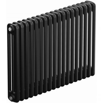 Радиатор стальной трубчатый Rifar (Рифар) Tubog Ventil 3057 18 секций 828x565x107 мм нижнее подключение (с вентилем) 3/4″ Антрацит матовый